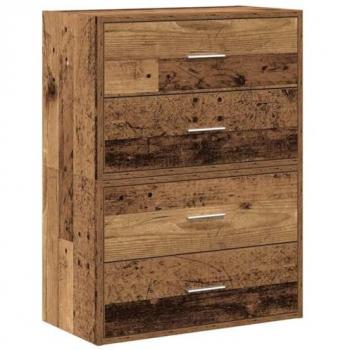 VidaXL 2-Drawer Cabinets Set in Vintage Wood Finish, Engineered Wood, 60x31x40 cm