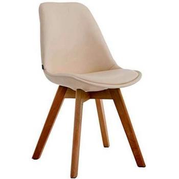 Manado Chaise de salle à manger – Similicuir, nature, pieds en bois