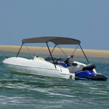 Toldo Bimini para Barco 2 Arcos Antracita 180x150x110 cm