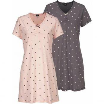 Vivance Dreams Nachthemd (2er-Pack) mit Herzchen-Design