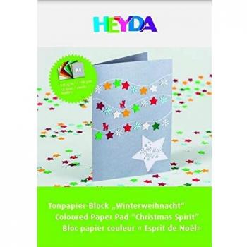 Bloc de papier couleur A4 130g 10 feuilles Noël