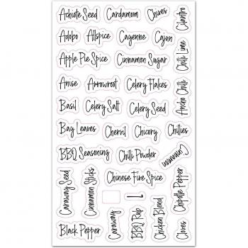 8pcs Durable Black and White Spice Labels for Jars