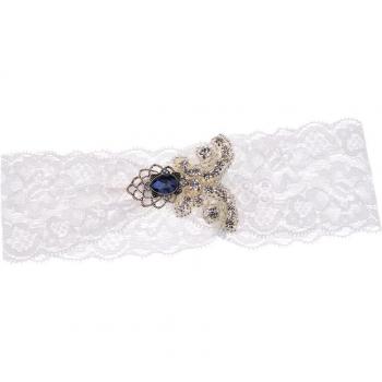 Spitzen-Strumpfband für die Braut mit Diamanten