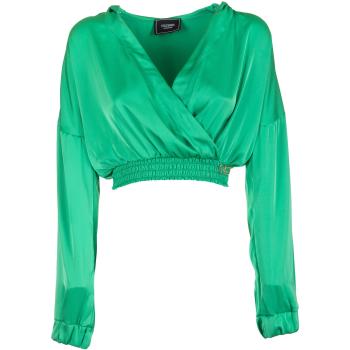 Blusa Cropped com Capuz em Satin