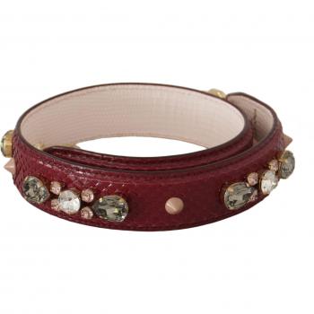Dolce & Gabbana Bordeaux Leather Crystals Messenger Bag