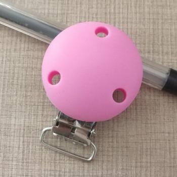 2pc BPA Free Silicone Round Teething Toy Clips