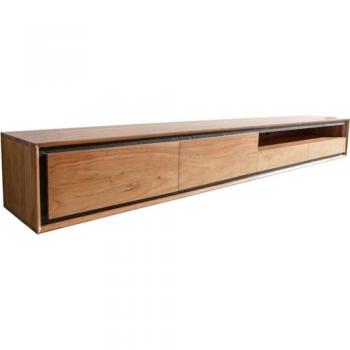 Buffet bas 240 cm Stonegrace en acacia naturel avec 2 portes et 2 tiroirs