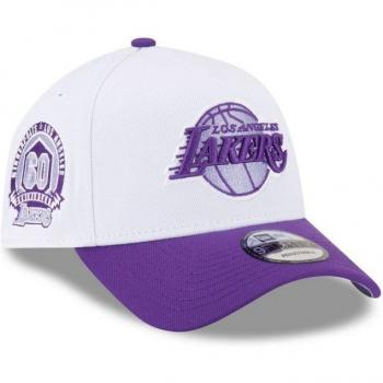 New Era Herren-Snapback Cap 9Forty A-Frame – Weiß, Los Angeles Lakers Edition