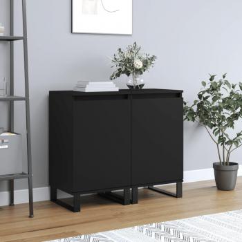 VidaXL Sideboard 2 Stk. Schwarz 40x35x70 cm Spanplatte
