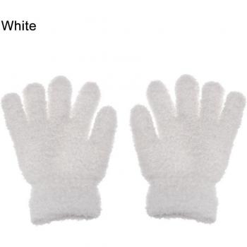 Winter Coral Plush Gloves for Kids