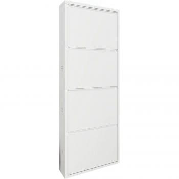Porta Scarpe Metallico – Scarpiera Multifunzionale 50x15h138 cm Bianco
