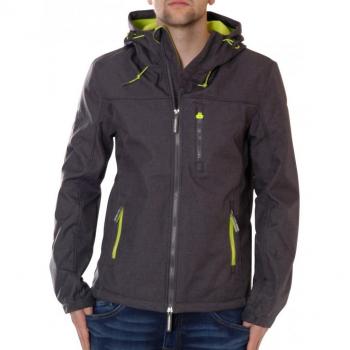 Windtrekker Hooded von Superdry – Dunkelgrau Marl/limettschwarz (M)