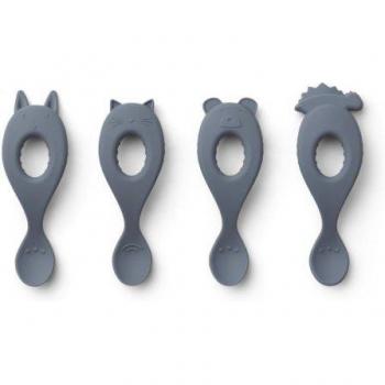 Kit de 4 cuillères Liva silicone Blue Wave