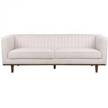 BELIANI 3‑Sitzer Beistellsofa Beige – Gestepptes Design, 205 cm