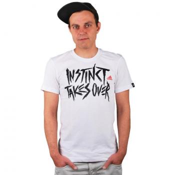 Adidas Instinct TakeOver: Weißes Climalite T-Shirt, Large