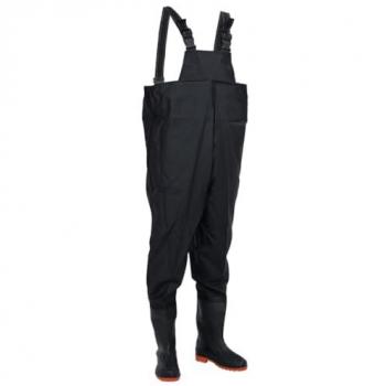 VidaXL Size 39 Black Chest Waders with Boots