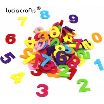 Lucia Crafts 100pcs Non-Woven Alphabet & Number Felt Fabric