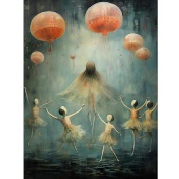 Ballet of the Jellyfish – Large Scale 18x24 Home Decor Poster
