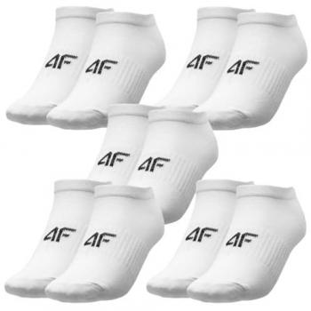5er-Set Kinder Sneakersocken 4F Weiß Größe 36-38