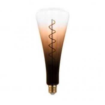 EGLO E27 4W Dimmbare LED Lampe 1700K Extra-Warmweiß 120lm Schwarz-Braun Transparent