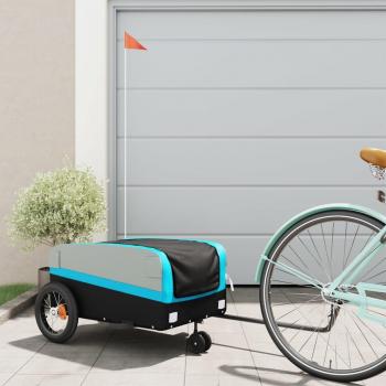 Vidaxl Bike Cargo Trailer Black and Blue 30 kg Iron