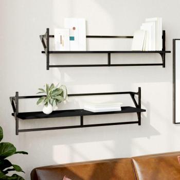 VidaXL Étagères suspendues avec rangement, présentation flottante salon, moderne, noir 836248