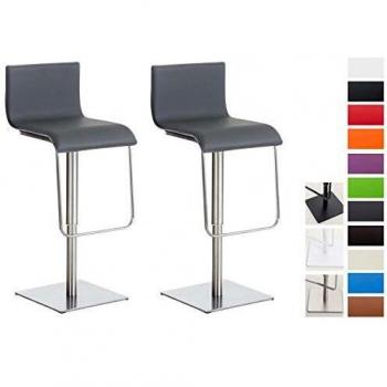 Sgabelli Bar Limon in similpelle grigia, set da 2