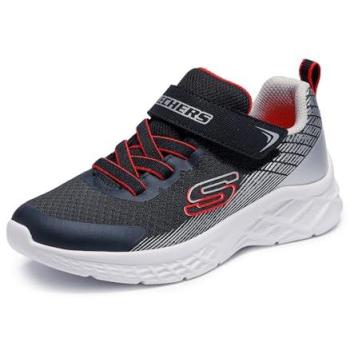 Skechers Microspec II Zovrix Youth Sneaker – Dual‑Color (Black/Red), Size 11, Easy Care