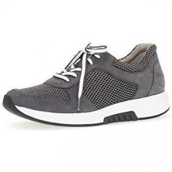 Gabor Rollingsoft Damen Sneaker, Mesh Oval/Nubuk, Grau/River, 26.946.49, Größe 42.5