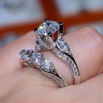 Sortija de Boda con Circonita, Estilo Huitan