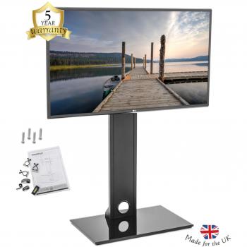 Mountright Free Standing Tall TV Stand – Simple Setup, UK Warranty