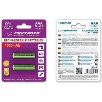 Pacchetto Verde 2x 1000 mAh Ni-MH AAA – Esperanza