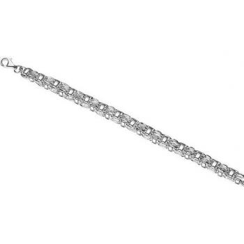VIVANCE „Sterling‑Silber“ 21 cm Käfigarmband, weiß