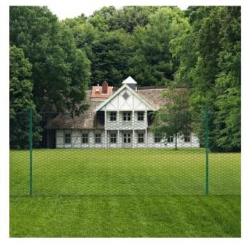 VidaXL Valla de malla de alambre con postes de acero 25x1,5 m verde
