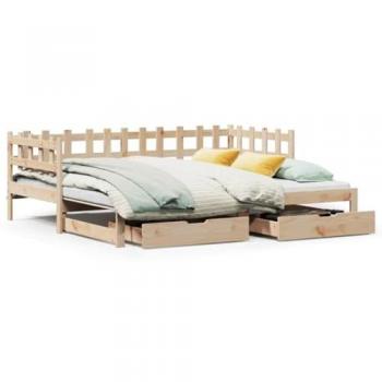 Sofá-Cama 90×200 cm da VidaXL – Gavetão + Gavetas de Armário