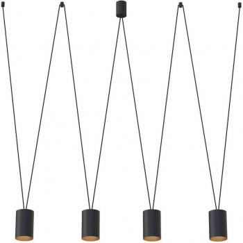 More Tone Black/Gold 4-Bulb Pendant Light