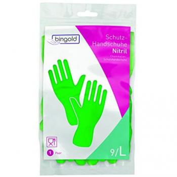 BINGOLD Mehrweg-Grün-Nitril Handschuhpaare – Größe L, 1 Stück