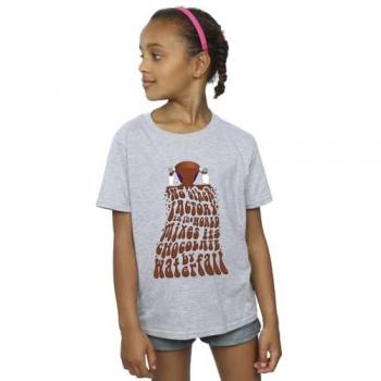 T-shirt enfant Willy Wonka Fontaine de Chocolat Gris
