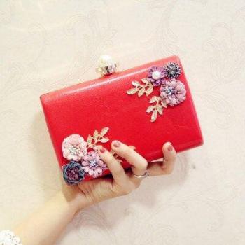 Luxury Pearl Flower Evening Clutch for Women