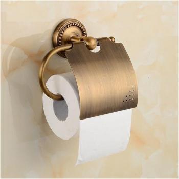 Retro Brass TP Holder with Cover – Wall Mounted Roll (Antique Design)