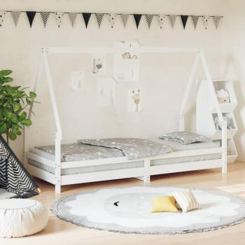 Cadre de lit Prolenta Premium en bois pin massif, taille 80x200 cm, finition blanche