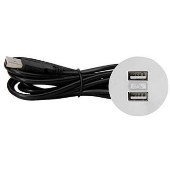 Kopp 939720019 ASA rundes USB‑Einbau‑Ladesystem – Weiß