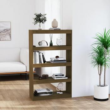 Wooden Book Cabinet Room Divider Honey Brown 80x30x135.5 cm