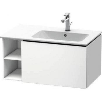 Duravit L-Cube Waschtischunterbau, 82,0 x 48,1 cm, wandhängend, 1 Auszug, seitliches Regalelement, für ME by Starck Becken rechts, Farbe: Kiefer Terra