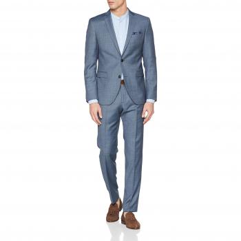 S.Oliver BLACK LABEL Men's Classic Fit Blue Dobby Suit 46