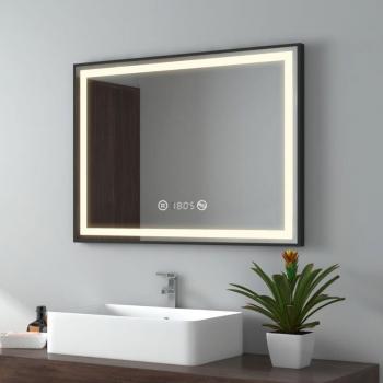 Luz LED Antivaho EMKE Reloj Temperatura 80x60 cm