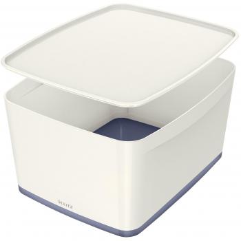 Leitz MyBox WOW Large Storage Box with Lid in White/Grey (52164001)