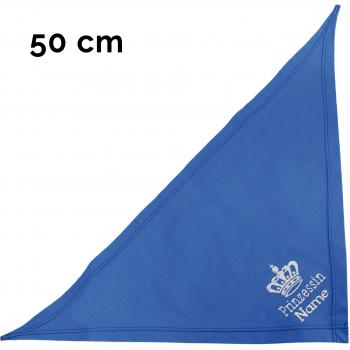 Schecker Besticktes Hundehalstuch 50cm in Royalblau mit Prinzessin und Hundename