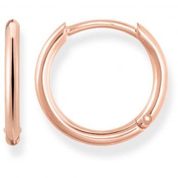 Pendientes de aro pequeños de Thomas Sabo en plata bañados en oro rosa de 18k
