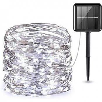 Luces decorativas solares 100/200 LED con alambre de cobre para Navidad